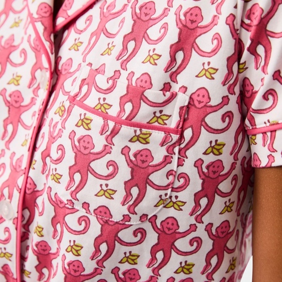 Roller Rabbit Pink Monkey Polo Pajamas - Picture 2 of 7